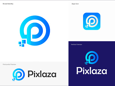 Modern Pixel Logo Design aza brand identity branding business logo color design designer gradient logo horizontal logo logo design logos modern logo pixel usd vector vertical