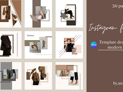 Template Instagram feed aplikasi art beautiful bisnis boho brand branding color desain. design enggament feed illustration instagram logo minimalis modern photo post template