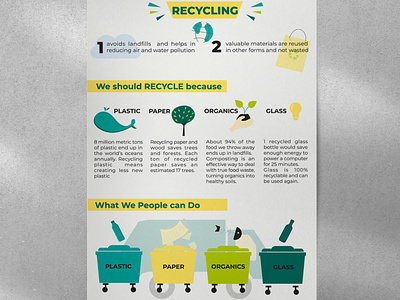 Infographic poster earth ecology garbage glass green illustration infographic nature organic paper planet plastic poster recycling reusing trash tree vector waste world
