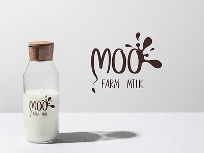 Logo for a dairy farm bottle cow dairy drink eco farm health logo milk moo natural splash tail vector