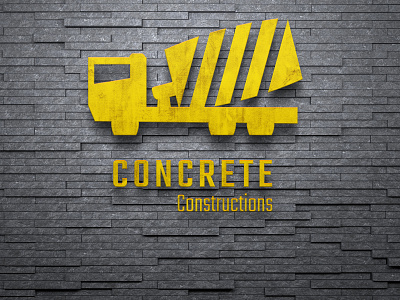 Logo for a construction company asphalt building concrete construction design heavy logo mixer truck vector