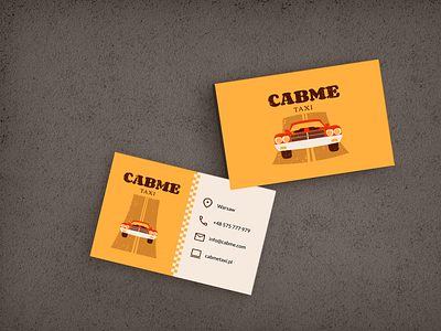 Business card business cab car card contact contacts design driving illustration information presentation retro road taxi trip vector yellow