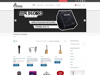 Loja Virtual - Rossi Instrumentos Musicais e commerce elementor loja virtual photoshop webdesign woocommerce wordpress