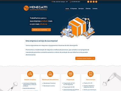 Website - Menegatti Automação Industrial design elementor photoshop webdesign wordpress