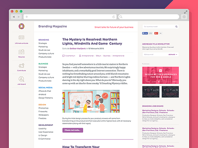 Branding Magazine interface