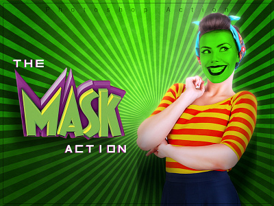 Dribbble artistic cartoon comic green girl movie actions photoshop action retro sketch super hero super hero action the mask action the mask movie action