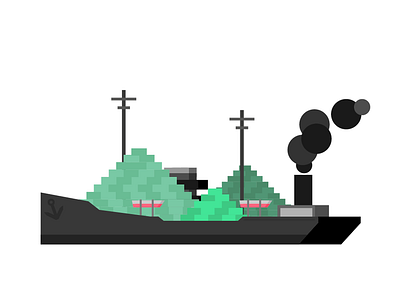 Icon. Ship with money. flat icon illustration soviet history vector