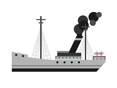 Icon. Ship flat icon illustration vector