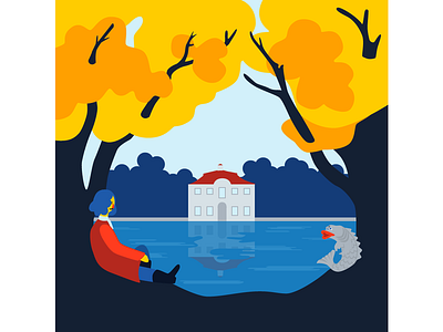 Peterhof flat illustration vector