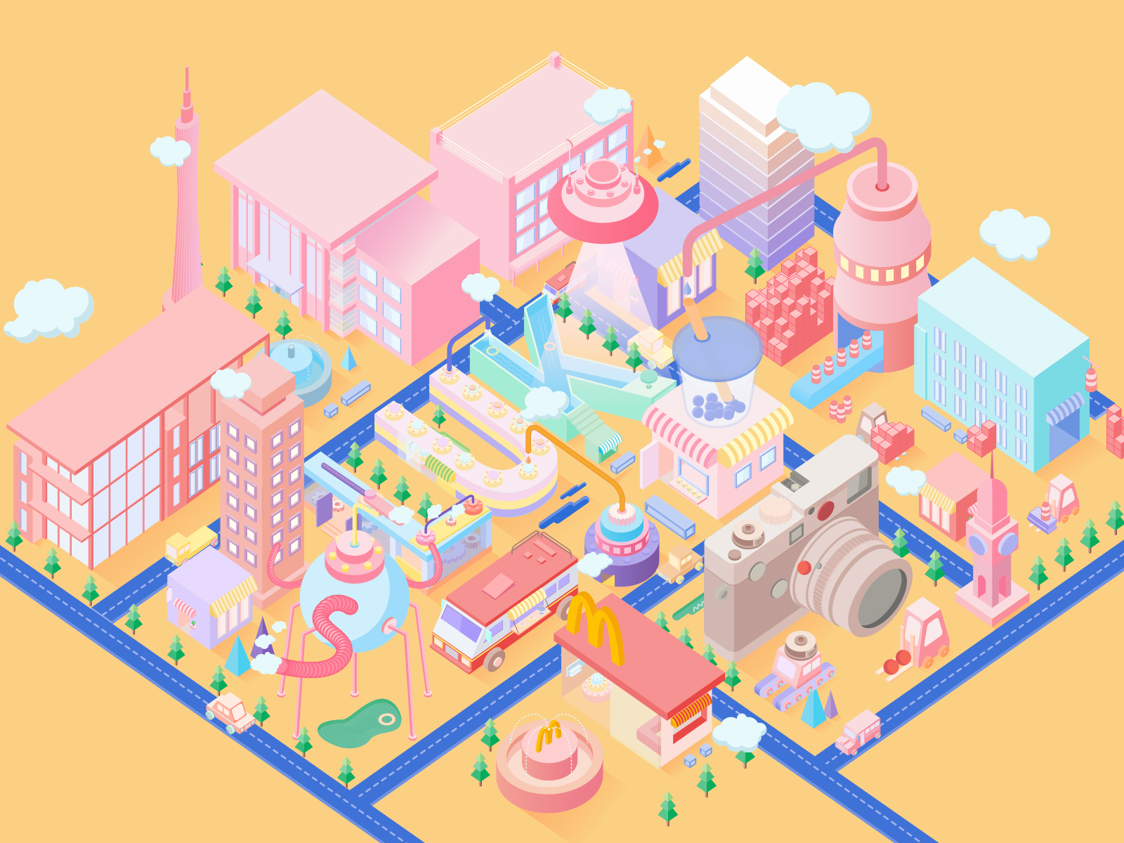 Isometric practice by Nicoleolala on Dribbble