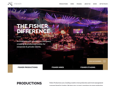Fisher Productions Website Mock-Up advertising agency mockup pitch website