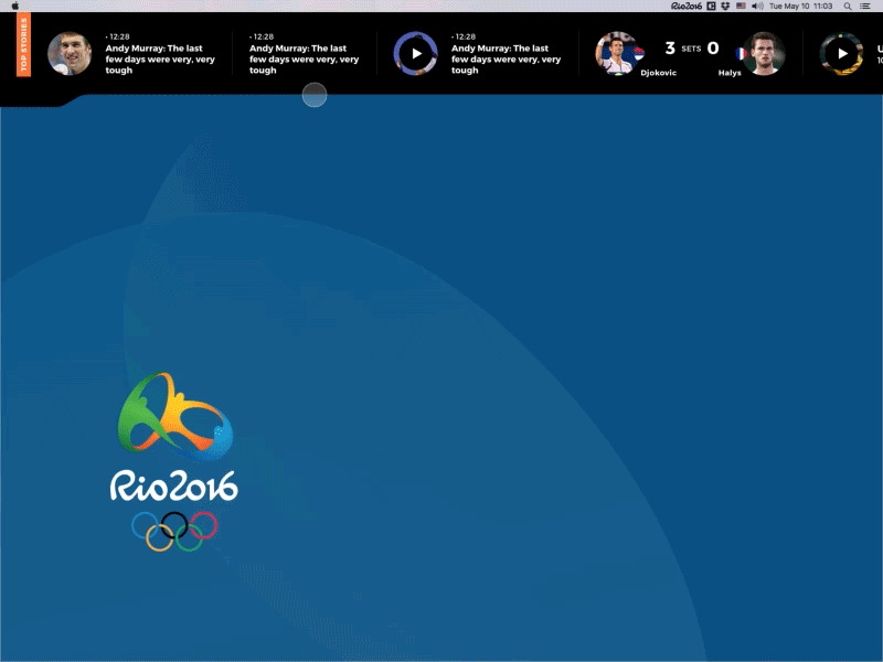 Rio Olympics Desktop Gadget animation desktop gadget olimpics prototyping rio sports