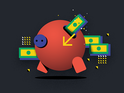 saving money on fb ads advertising blog digital marketing funny illustration marketing piggy bank save money vector