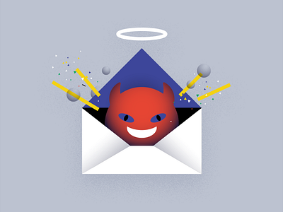 spam angel blog devil digital marketing email email marketing emoji illustration marketing spam vector