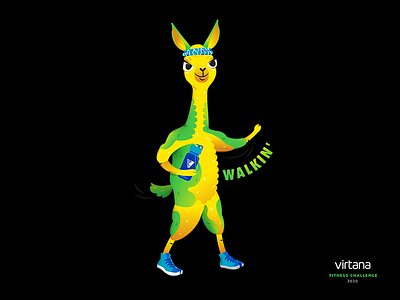 vicuna walkin advertising animal challenge character design fitness funny illustration sport vicuna walking