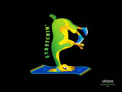 vicuna strechin advertising animal illustration animals challenge character character design fitness funny illustraion illustration vector vicuna
