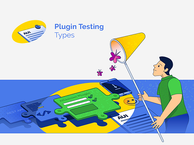 blog illustration add on advertising assurance atlassian blog guides illustration plugin qa quality testing vector