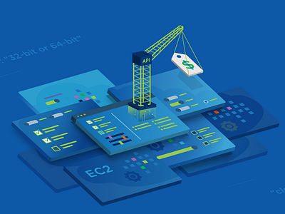 blog article illustration amazon api blog cloud devops illustration settings