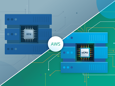 AWS vCPU aws blog compare cpu difference illustration vector