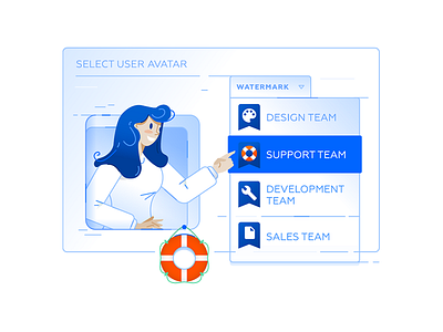 Avatar Lables Case avatar blog branding help icon illustration label support ui user vector watermark