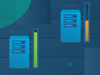 Metricly Efficiency blog capacity cloud cloud cost illustration server utilization