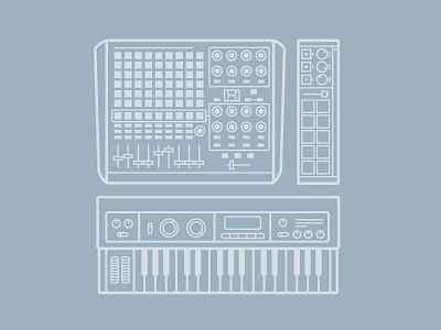 Akai APC 40 + nano PAD + microKorg akai controller illustration midi synth