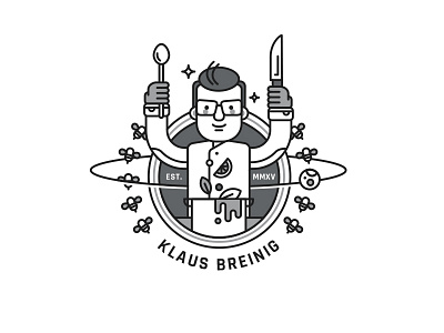 KLAUS BREINIG chef logodesign chef cooking illustration logo logodesign logomark outline