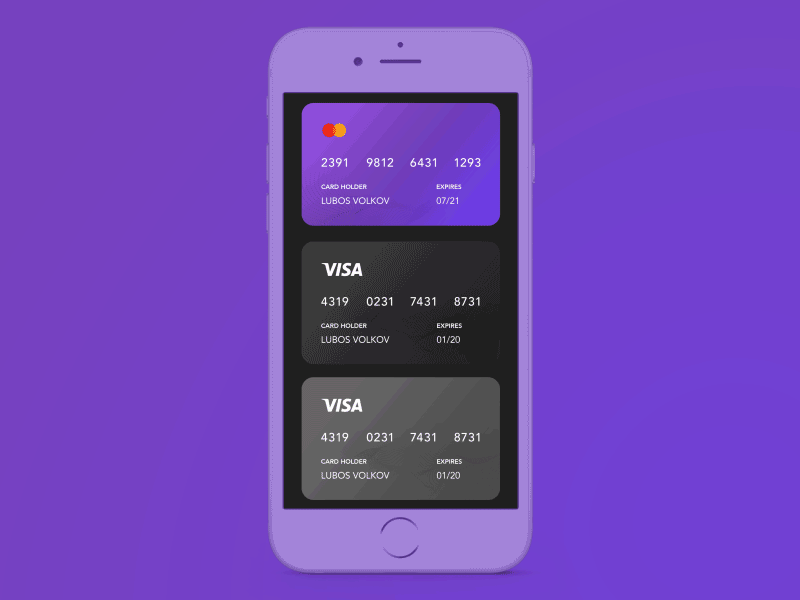 cards purse concept ux by Ole Klaenfoth on Dribbble