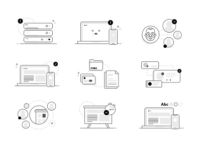 Web Illustrations design icons set illustration line