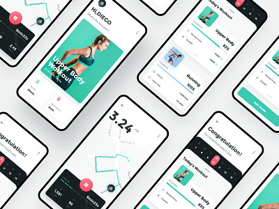 Fitness APP app card clean data design fitness interface map running schedule sport ui