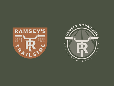 Ramsey's Trailside (alt badges) badge badge design bike bike trail monogram outdoors trail