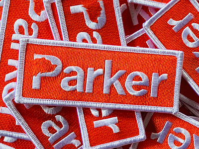 Parker Patch announcement bear birth kid orange parker patch
