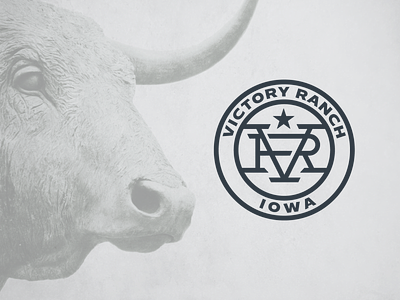 Victory Ranch Iowa branding logo monogram ranch victory yellowstone