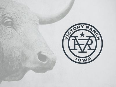 Victory Ranch Iowa branding logo monogram ranch victory yellowstone