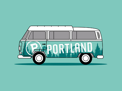 Portland Bus bus flat green pdx portland