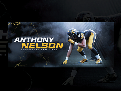 Anthony Nelson Graphic college football graphic hawks iowa lighting lightning sports spotlight