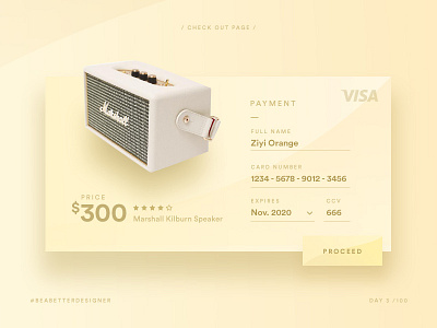 Check Out Page checkout marshall dailyui visa payment