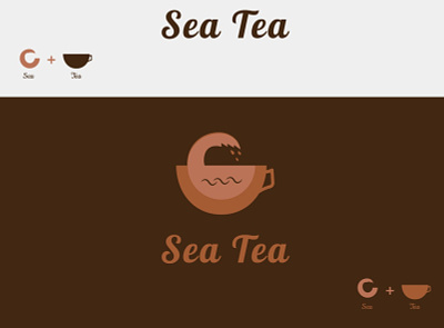 Sea Tea branding creative logo design graphic design idea creation logo logo creation logo design minimal design minimal logo sea waves tea cup