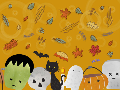 Autumn Halloween autumn design graphic design halloween illustration