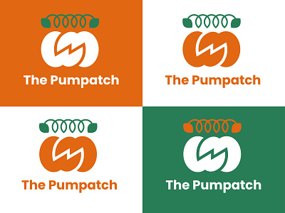 Pumpkin Patch branding graphic design green illustration logo logo creation logo design minimal orange patch pumpkin pumpkin patch