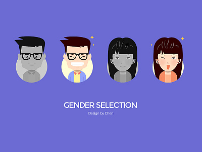 Gender selection girl illustration man ui woman