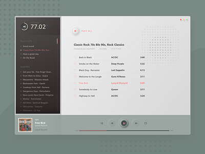 dailyUI - 009 - Retro Desktop music app 70s app dayliui desktop desktop app dieter rams music neumorphism retro ui ux