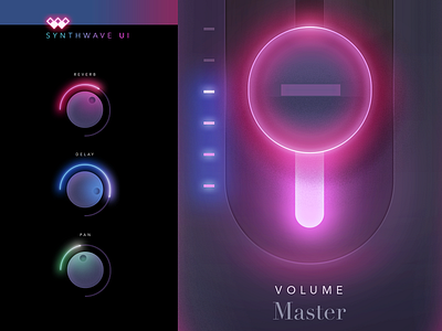 Audio UI getting oldschool 80s audio neon skeumorphism synthwave ui