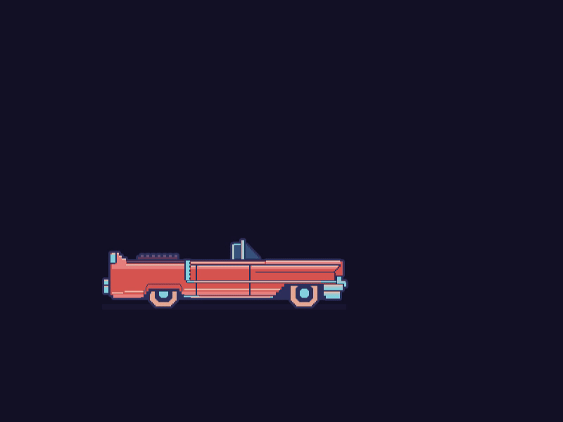 Cadillac by night cadillac car game gif illustration pixel art
