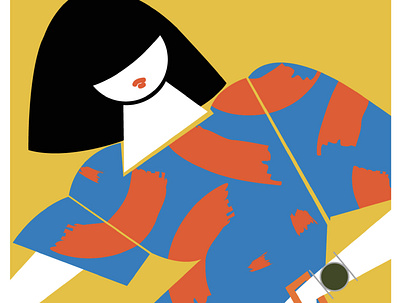 Personal work inspired by Céline bold characterdesign fashion flat geometric graphic illustration pattern print vector woman