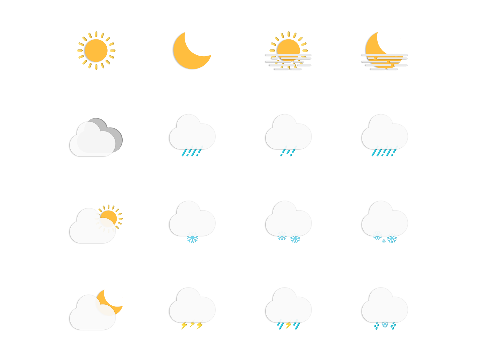 Weather icon by Bo He on Dribbble