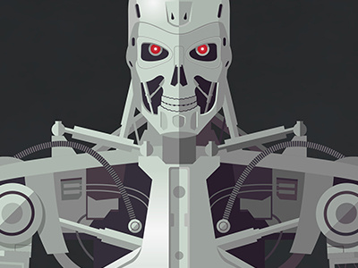 The Terminator 7 800 cyborg illustration robot sci fi terminator