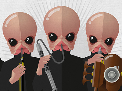 The Modal Nodes alien band gig illustration live music poster space star wars vector