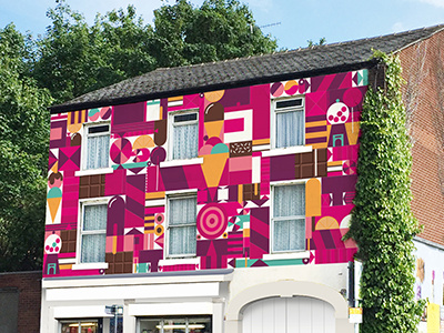 Sweet Shop building candy exterior graphitti ice cream lolly sweets wall