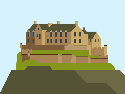 Edinburgh Castle architecture building castle illustration scotland vector
